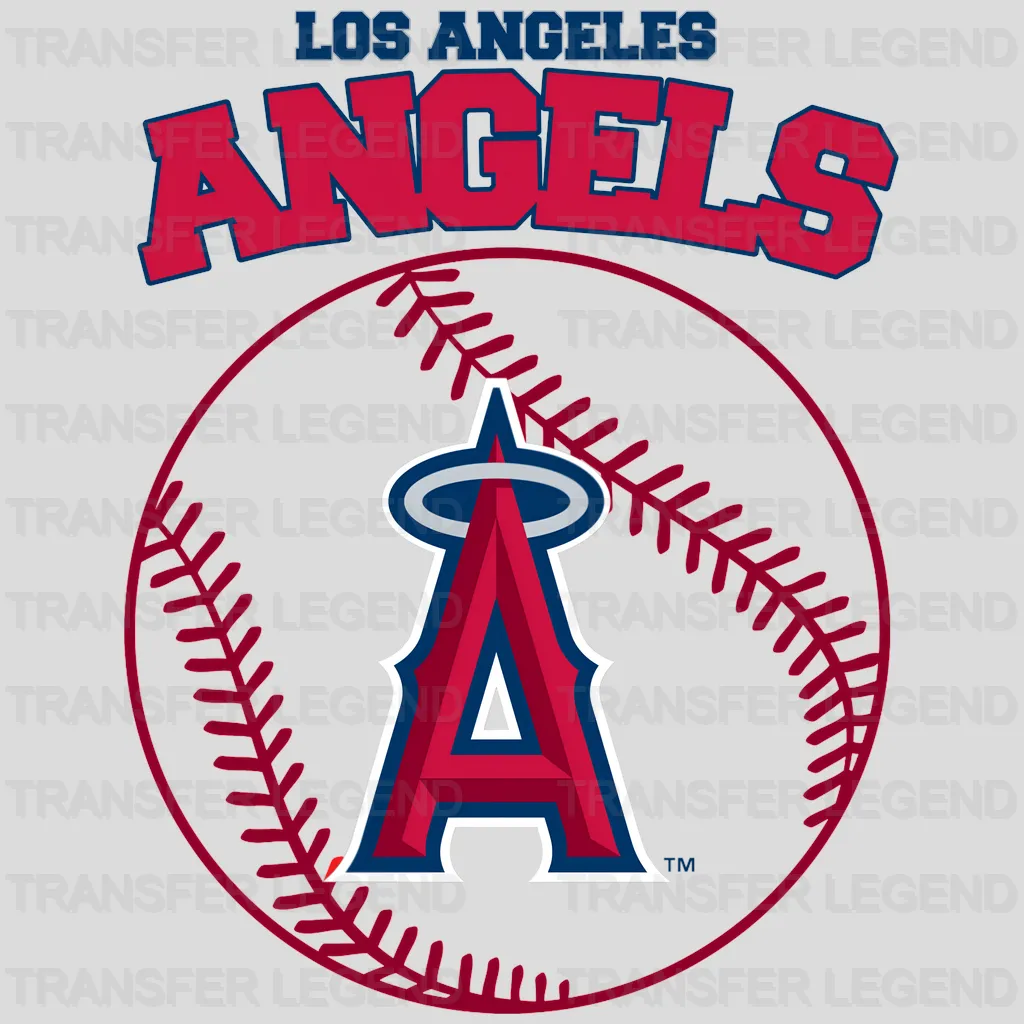 Los Angeles Angels MLB Circle Logo With Stitch - DTF Iron On Transfer