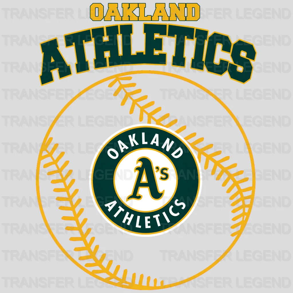 Oakland Athletics MLB Circle Logo With Stitch - DTF Iron On Transfer