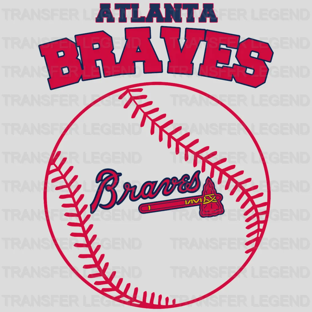 Atlanta Braves MLB Circle Logo With Stitch - DTF Iron On Transfer