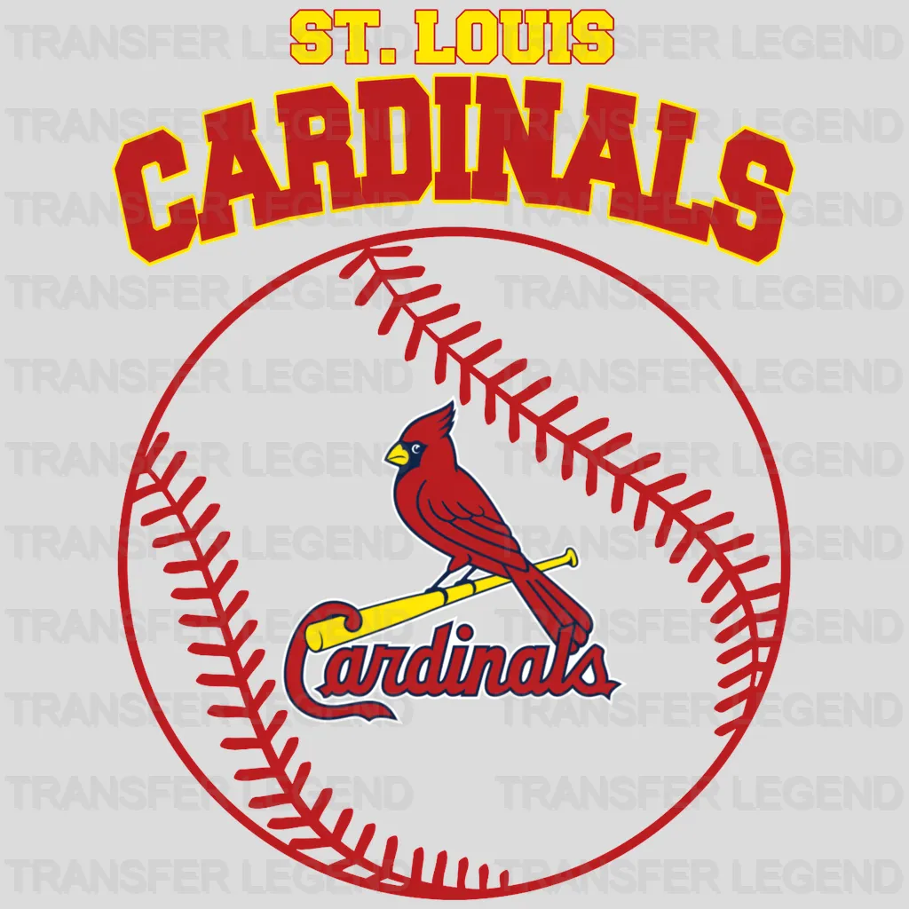 St. Louis Cardinals MLB St Louis Cardinals Circle Logo With Stitch - DTF Iron On Transfer