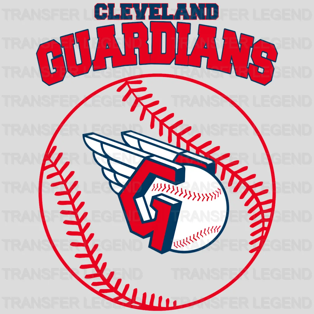 Cleveland Guardians MLB Circle Logo With Stitch - DTF Iron On Transfer
