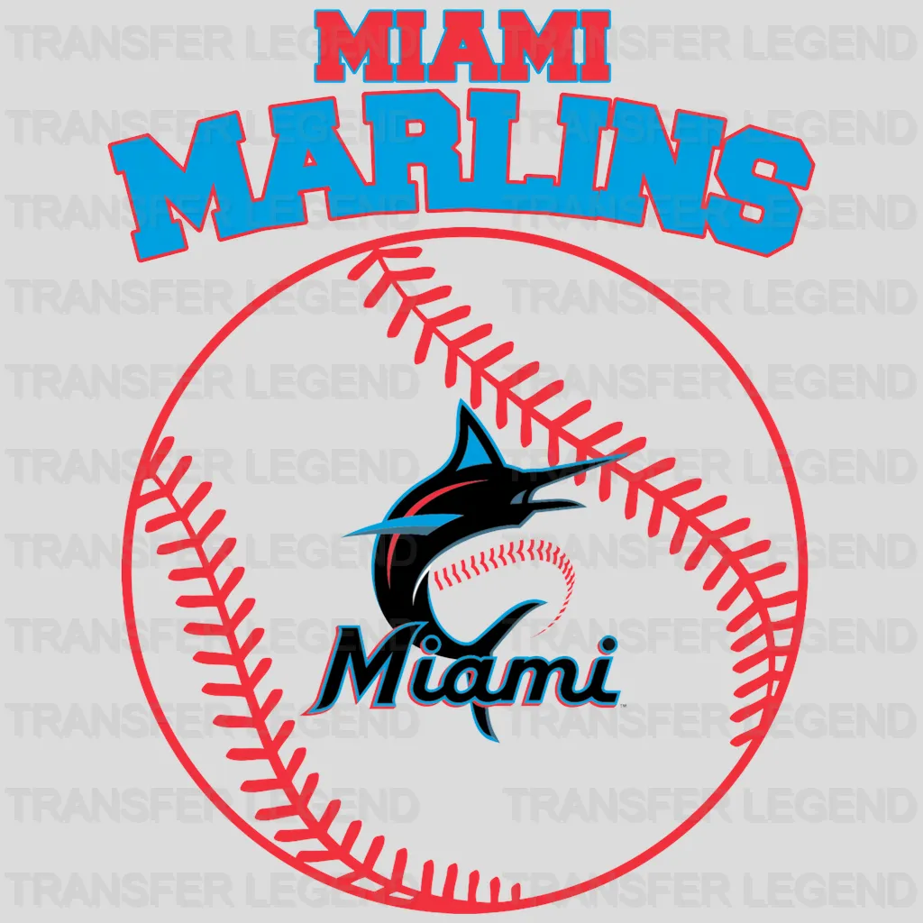 Miami Marlins MLB Circle Logo With Stitch - DTF Iron On Transfer