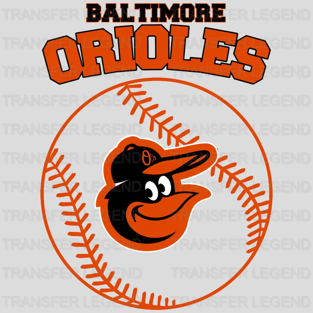 Baltimore Orioles MLB Circle Logo With Stitch - DTF Iron On Transfer