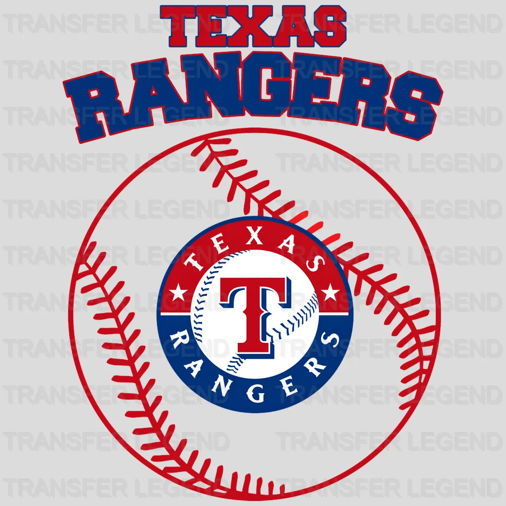 Texas Rangers MLB Circle Logo With Stitch - DTF Iron On Transfer