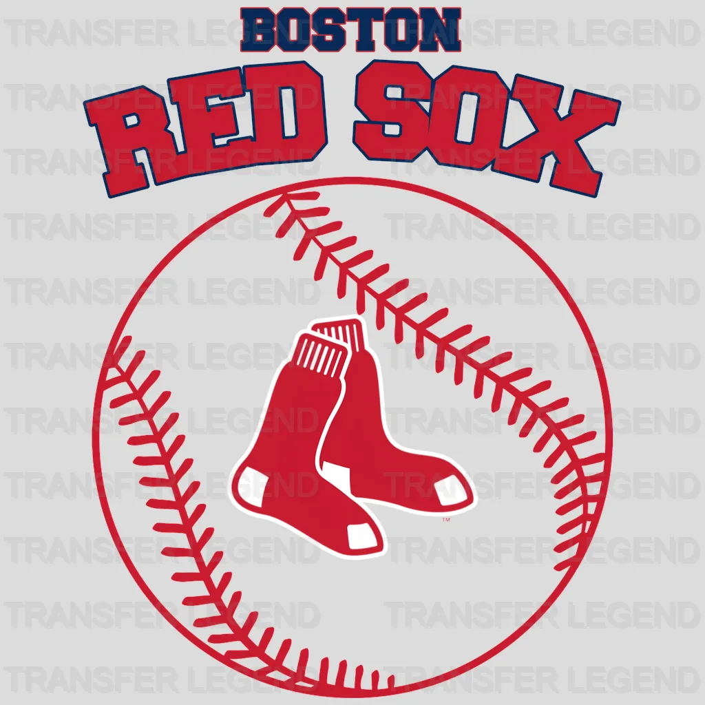 Boston Red Sox MLB Circle Logo With Stitch - DTF Iron On Transfer