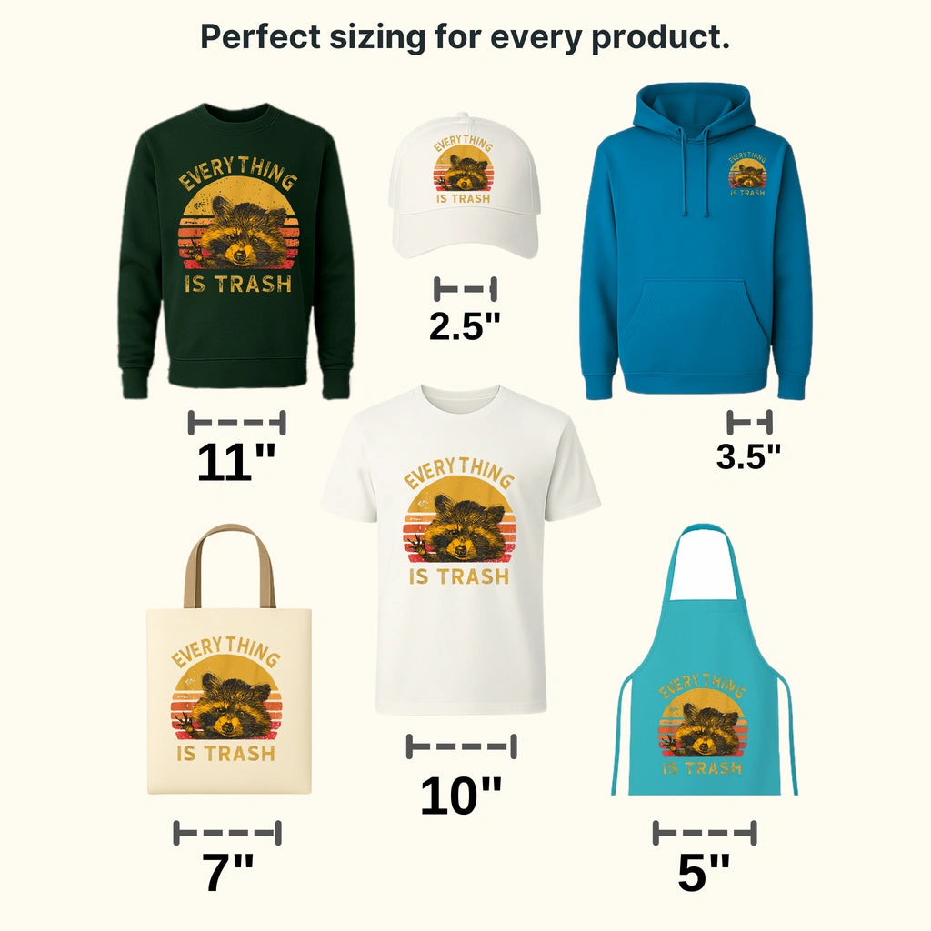 Everything Is Trash - Funny Raccoon Camping Design - DTF heat transfer - transferlegend