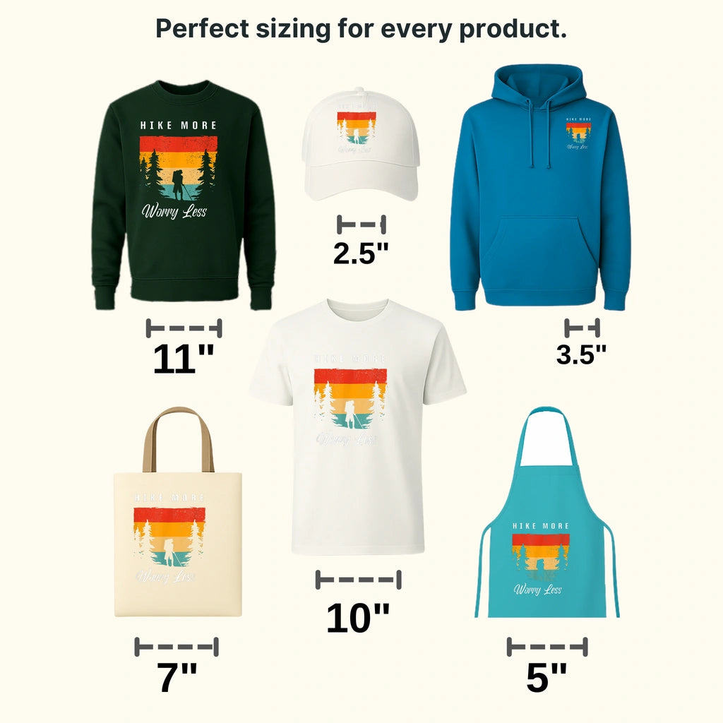Hike More Worry Less - Hiker Design - DTF heat transfer - transferlegend