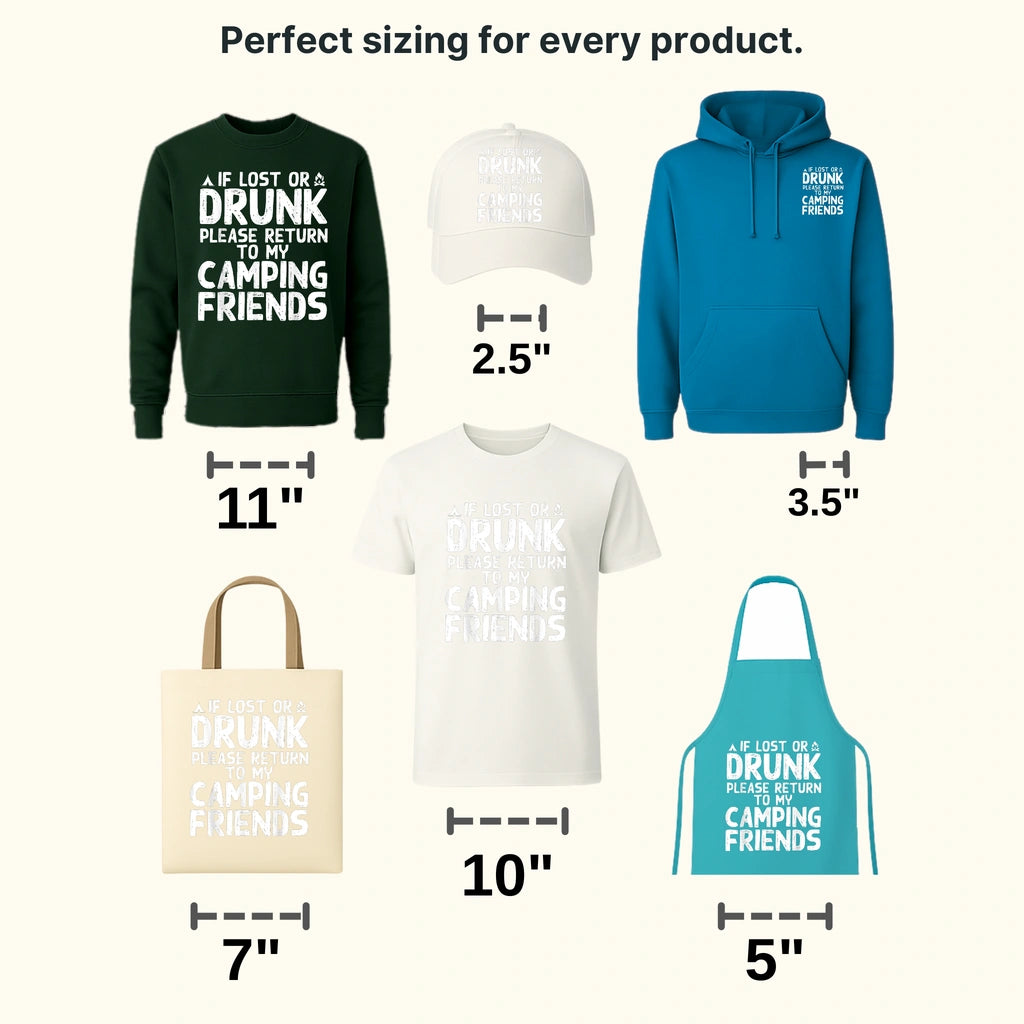 If Lost Or Drunk Please Return To My Camping Friends Design - DTF heat transfer - transferlegend