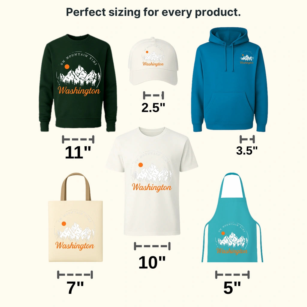On Mountain Time Washinghton Design - DTF heat transfer - transferlegend