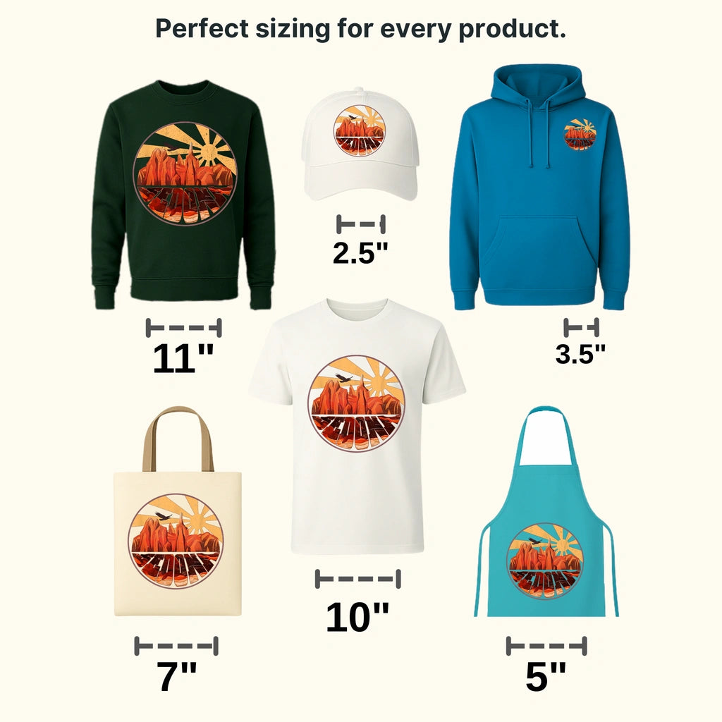 Retro Vintage Sedona Arizona Hiking Sunset Dawn Design - DTF heat transfer - transferlegend