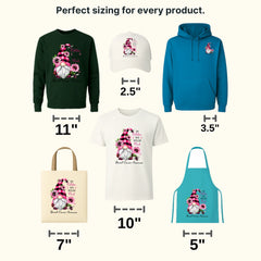 Gnomie In October We Wear Pink Brea Cancer Awareness Design - DTF heat transfer - transferlegend