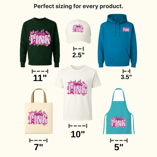 Think Pink Cancer Support Design - DTF heat transfer - transferlegend