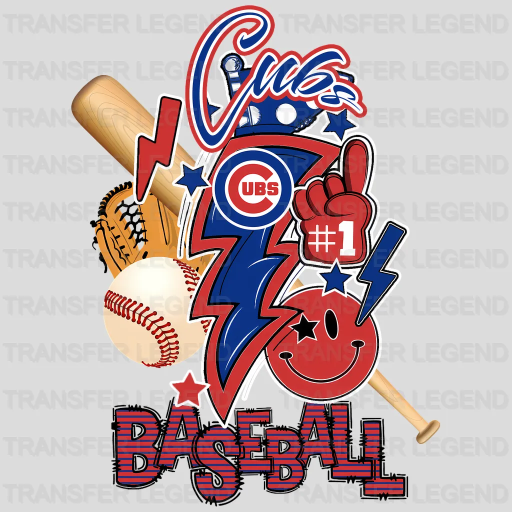 Chicago Cubs MLB Cartoon Bobblehead Player Character - DTF Iron On Transfer