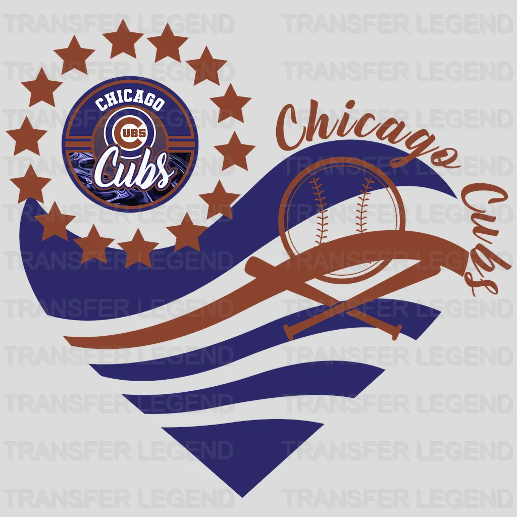 Chicago Cubs MLB Circle Fan Badge Logo - DTF Iron On Transfer