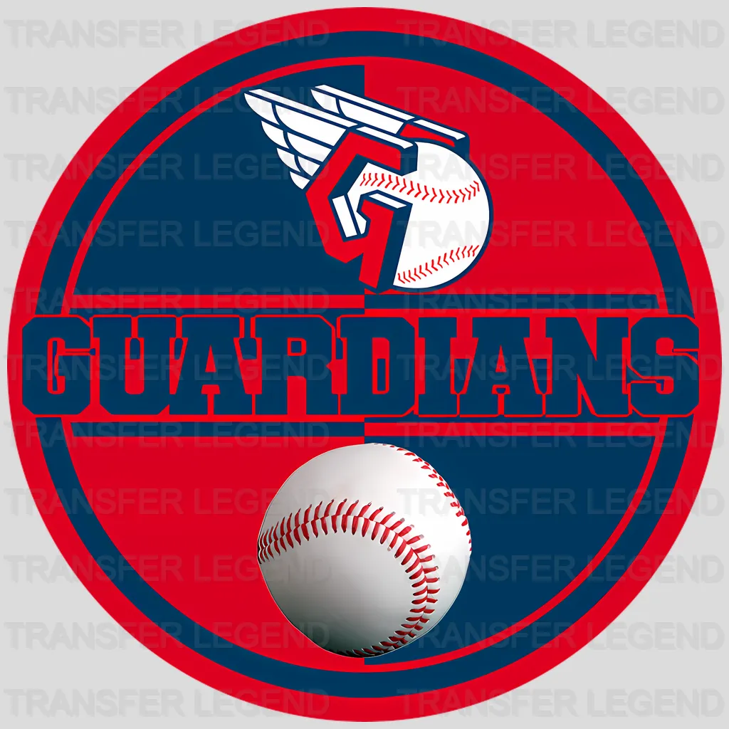 Cleveland Guardians MLB Circle Logo With Stitch - DTF Iron On Transfer