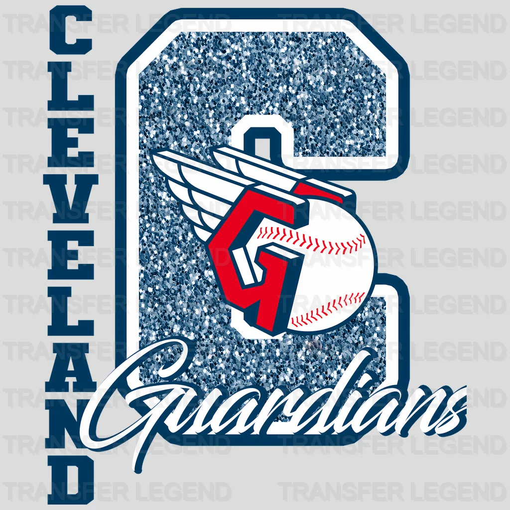 Cleveland Guardians MLB Glitter Chenille Letter C Logo - DTF Iron On Transfer