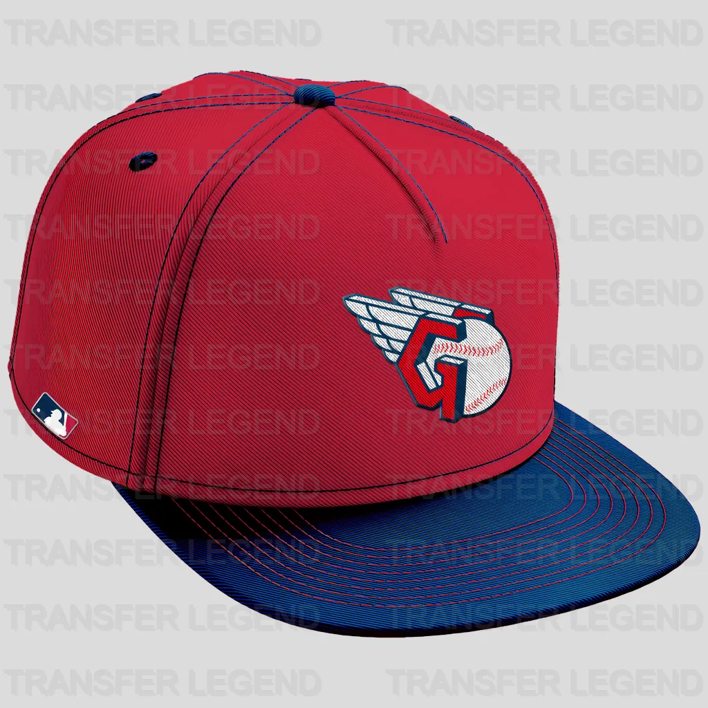 Cleveland Guardians MLB Realistic Red Cap Hat Mockup - DTF Iron On Transfer