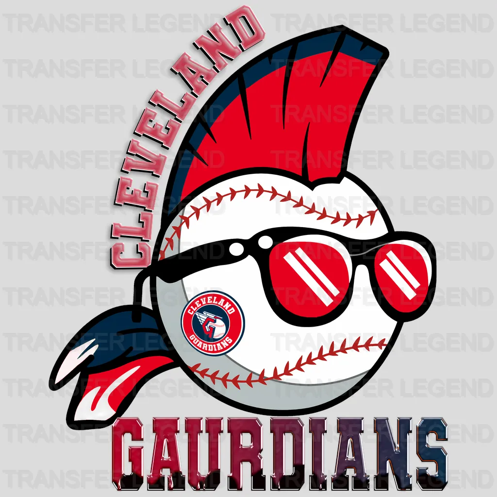 Cleveland Guardians MLB Character With Sunglasses - DTF Iron On Transfer