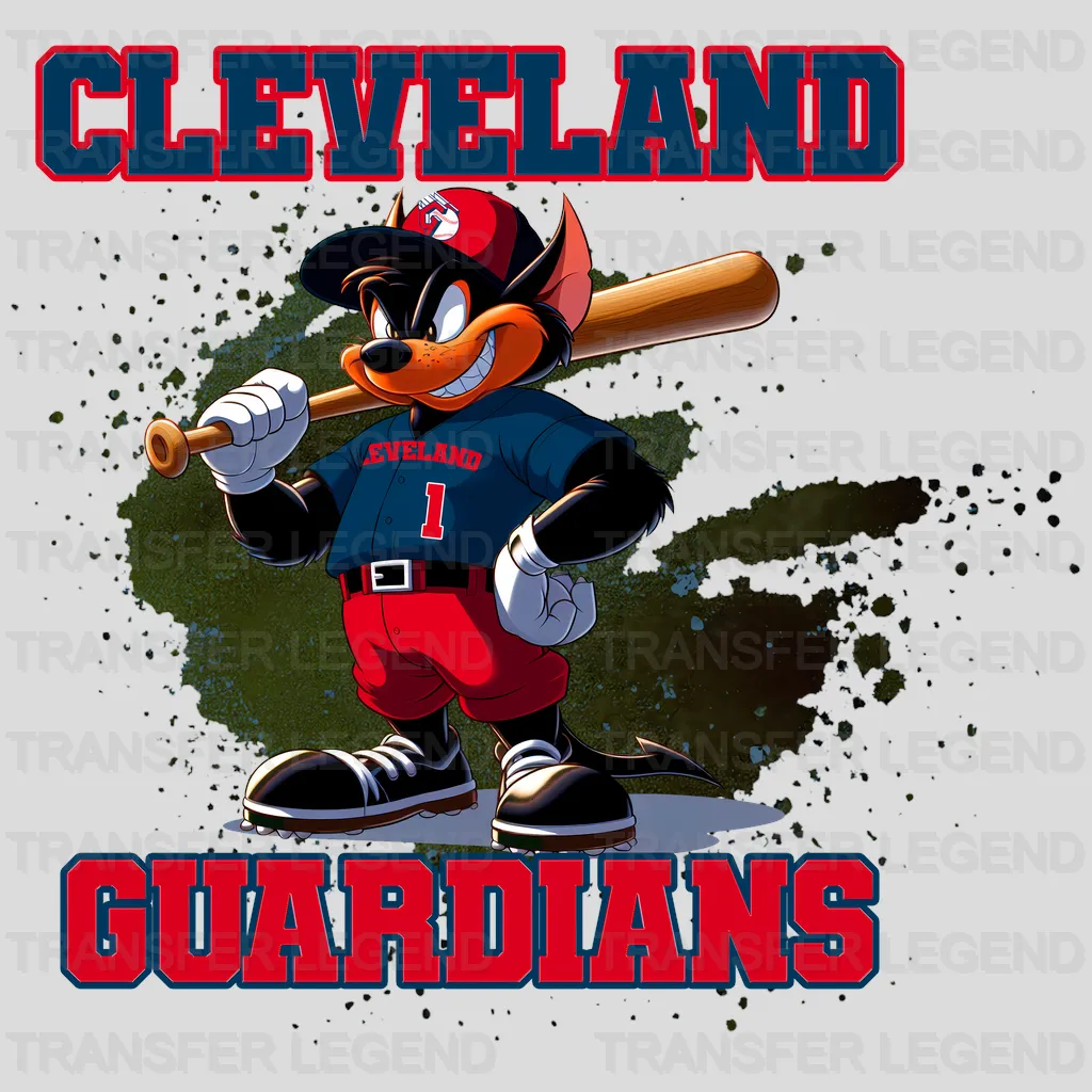 Cleveland Guardians MLB Cartoon Kid Player Batting - DTF Iron On Transfer
