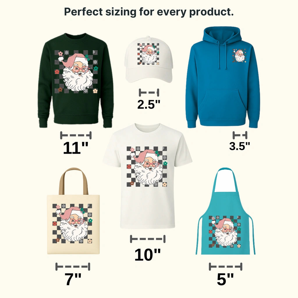 SANTA CHECKERED Christmas Design - DTF heat transfer - transferlegend