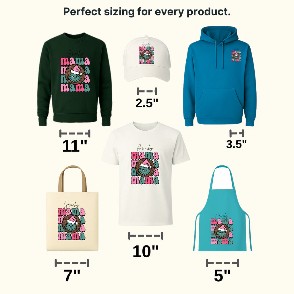 GRINCHY MAMA MAMA , Christmas Design - DTF heat transfer - transferlegend
