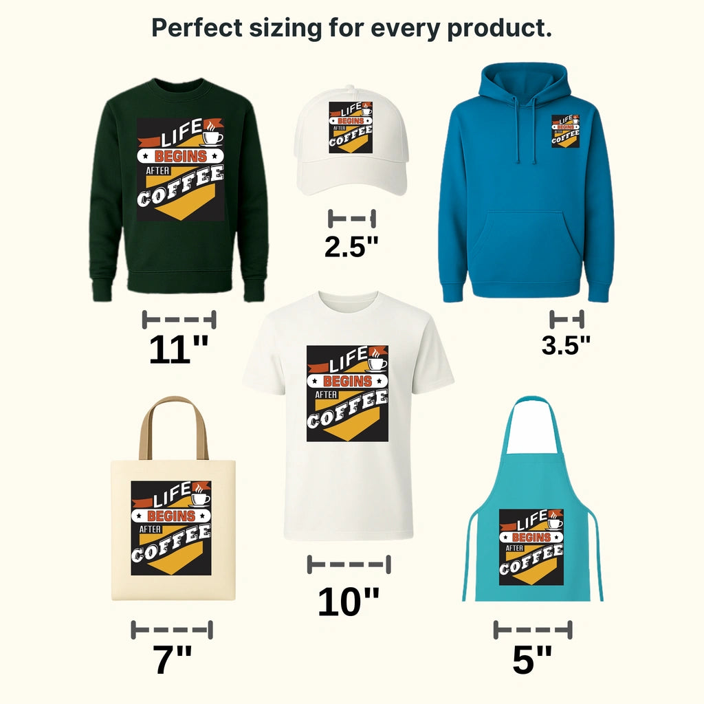 Life Begins With Coffee Design - DTF Heat Transfer - transferlegend