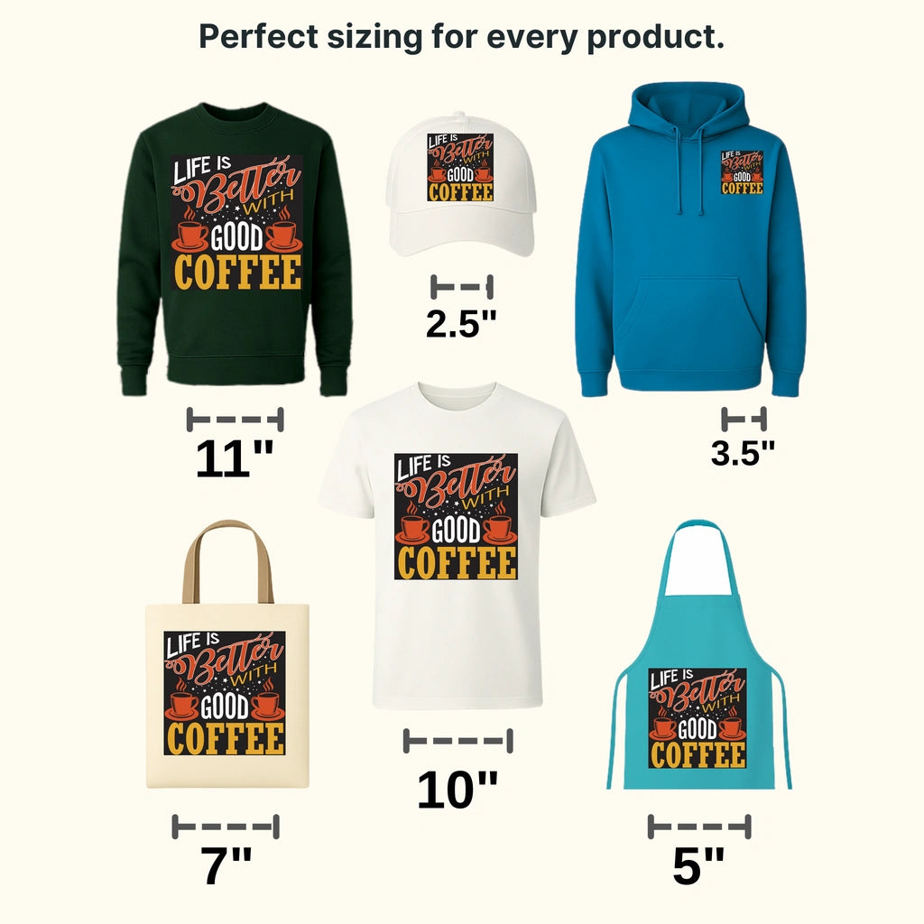 Life Is Better Coffee Design - DTF Heat Transfer - transferlegend