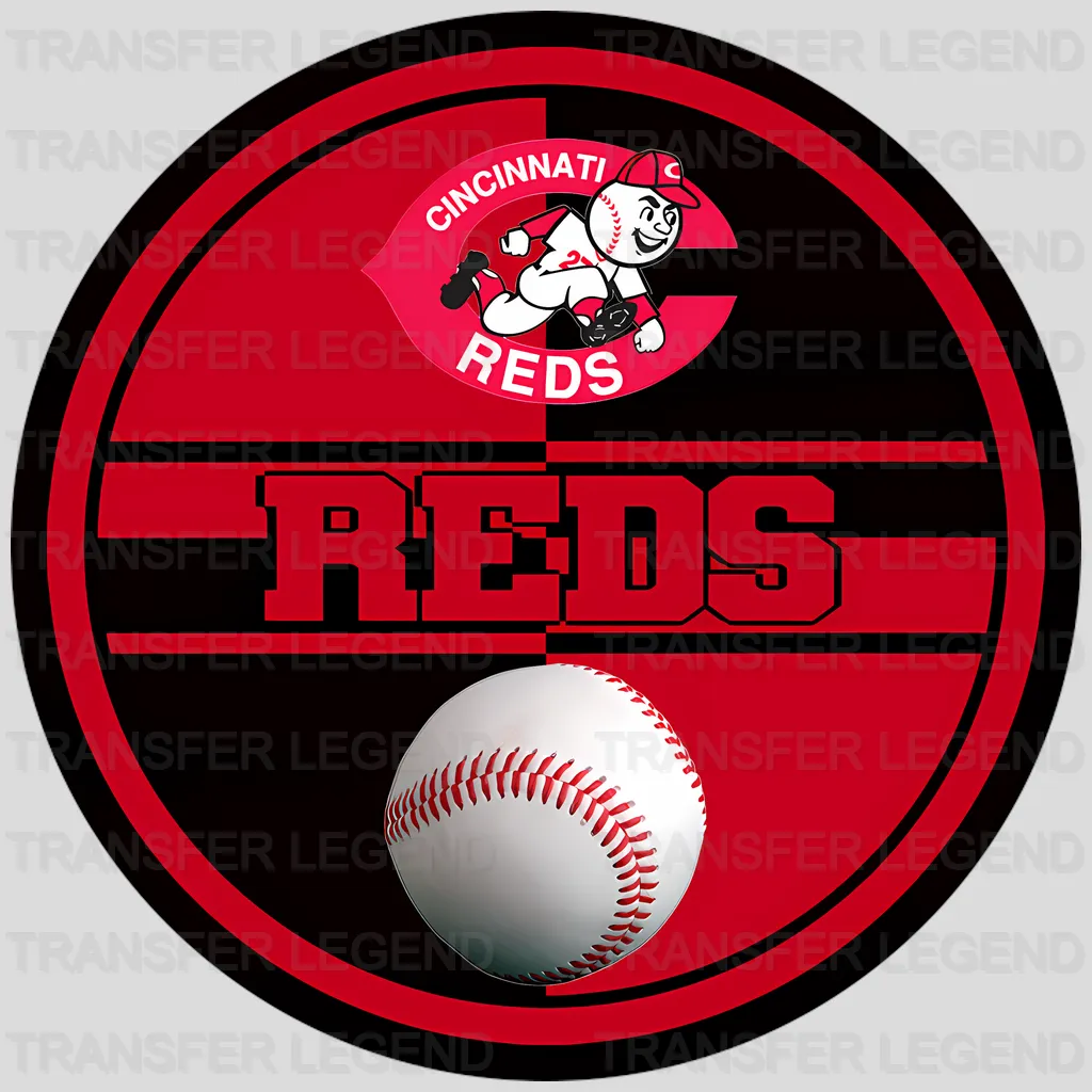 Cincinnati Reds MLB Circle Logo With Stitch - DTF Iron On Transfer