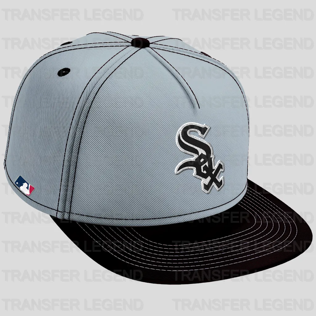 Chicago White Sox MLB Realistic Grey Cap Hat Mockup - DTF Iron On Transfer