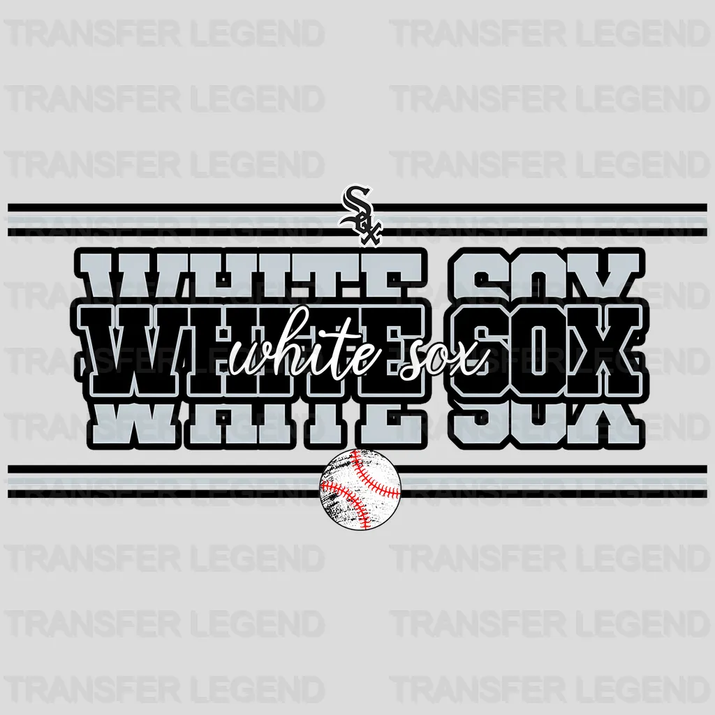 Chicago White Sox MLB Neon Light Bar Sign Style - DTF Iron On Transfer