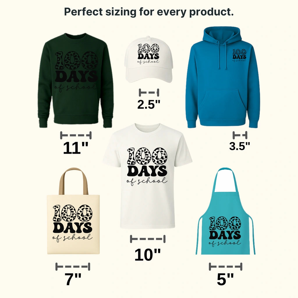100 Days Of School B&W 100 Days Of School Design - DTF heat transfer - transferlegend
