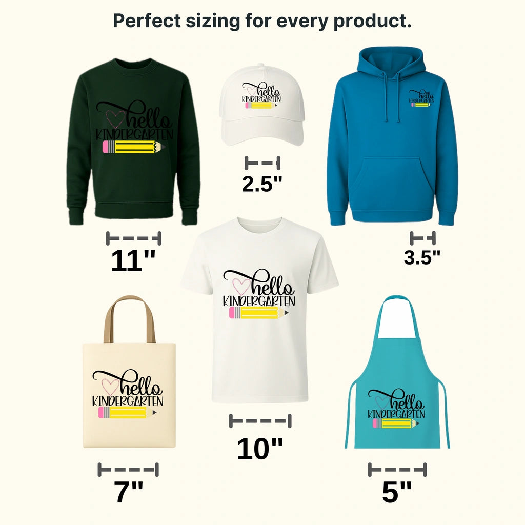Hello Kindergarten 100 Days School Design - DTF heat transfer - transferlegend