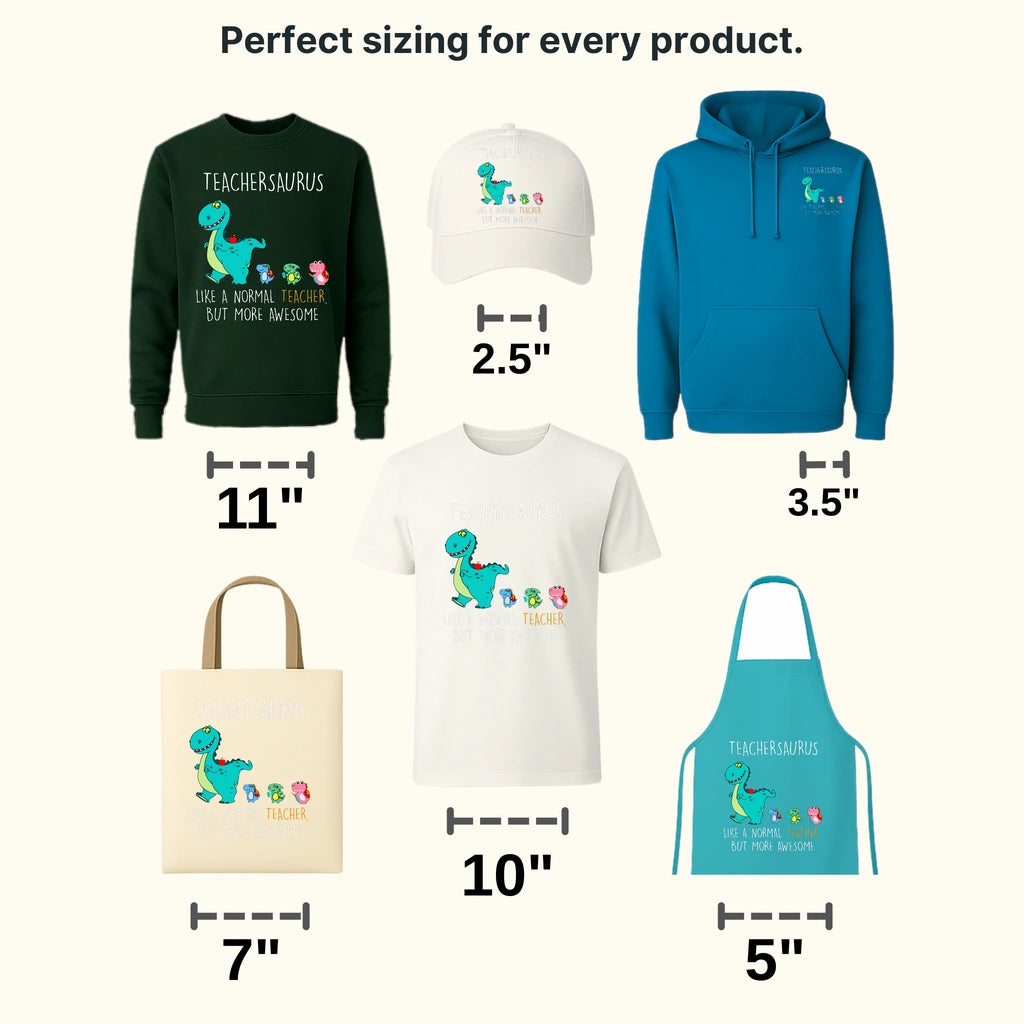 Teachersaurus 100 Days School Design - DTF heat transfer - transferlegend