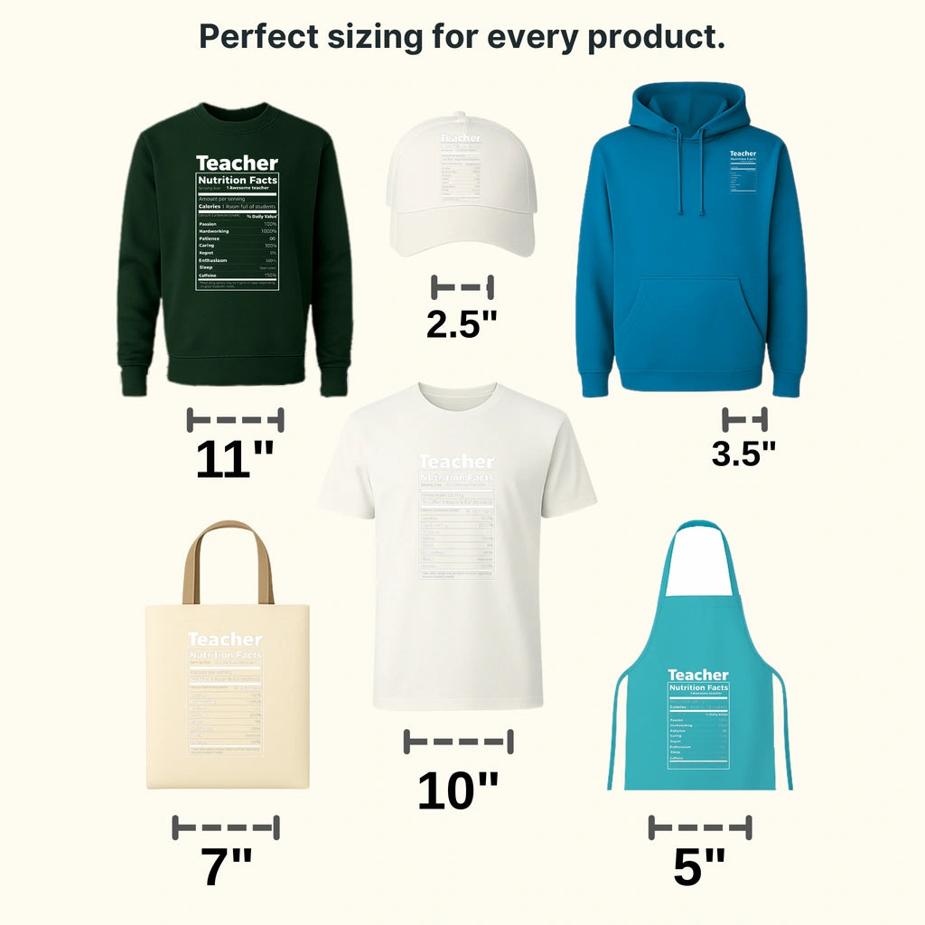 Teacher Nutrition Facts 100 Days Of School Design - DTF heat transfer - transferlegend