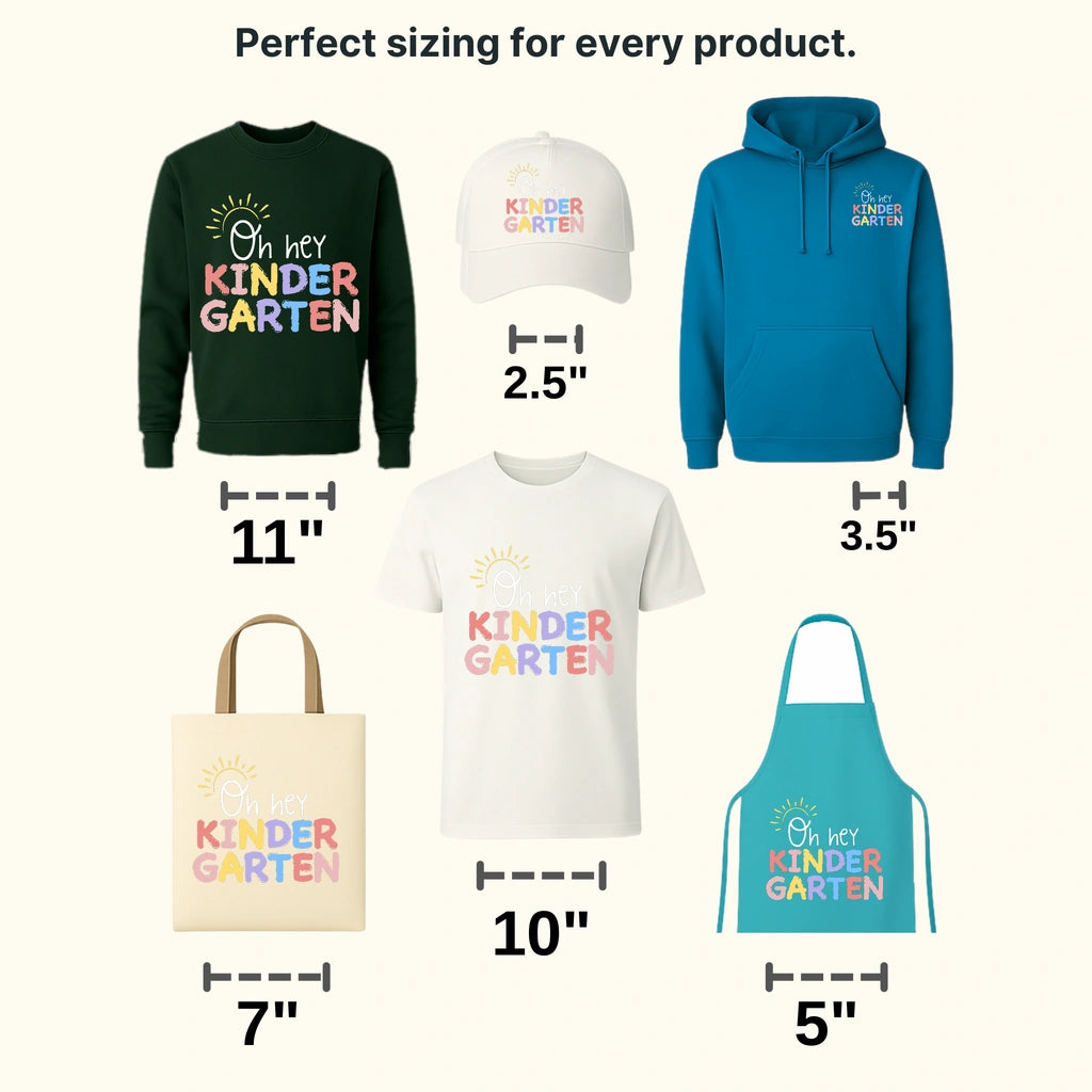 Oh Hey Kindergarten 100 Days School Design - DTF heat transfer - transferlegend