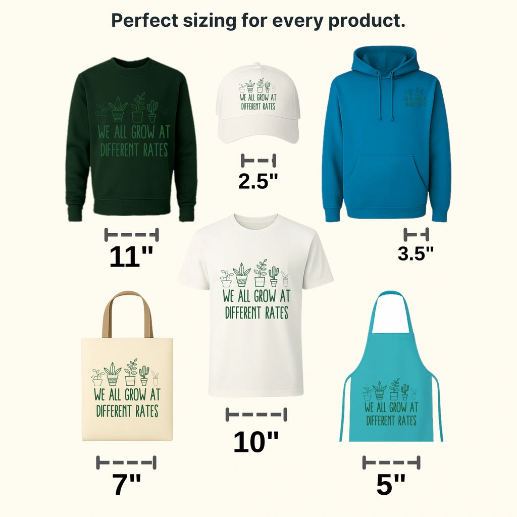 We All Grow At Different Rates 100 Days School Design - DTF heat transfer - transferlegend