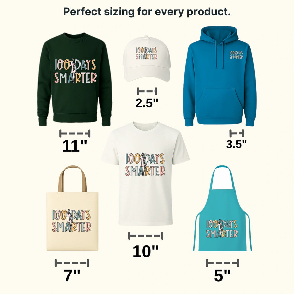 100 Days Smarter 100 Days School Design - DTF heat transfer - transferlegend