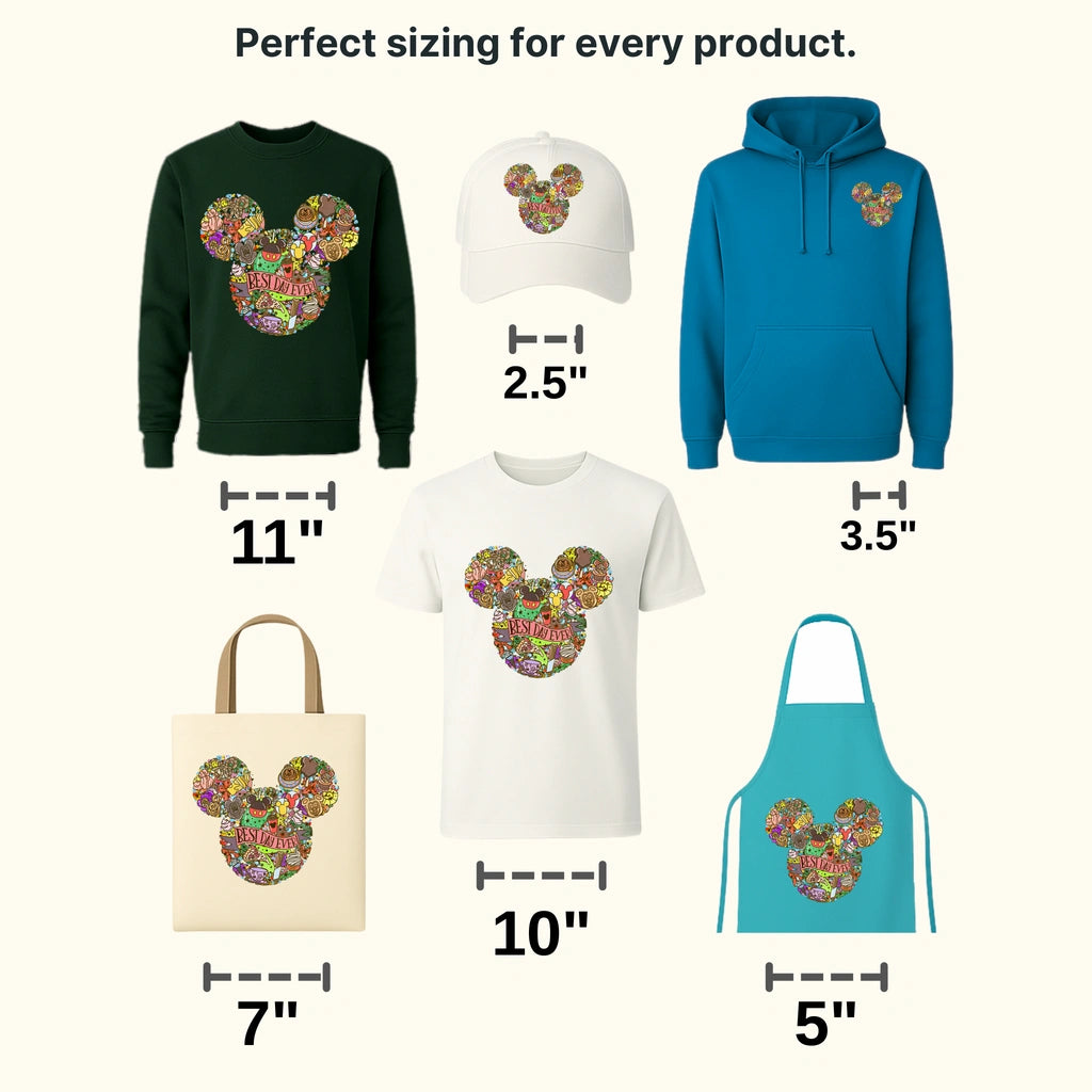 Best Day Ever Cartoon Snacks Head Design - DTF heat transfer - transferlegend