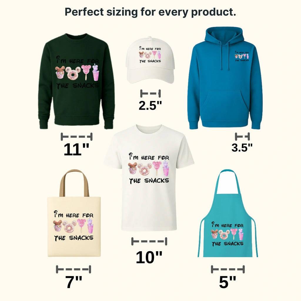 I'm Just Here For The Snacks Watercolor Design - DTF heat transfer - transferlegend