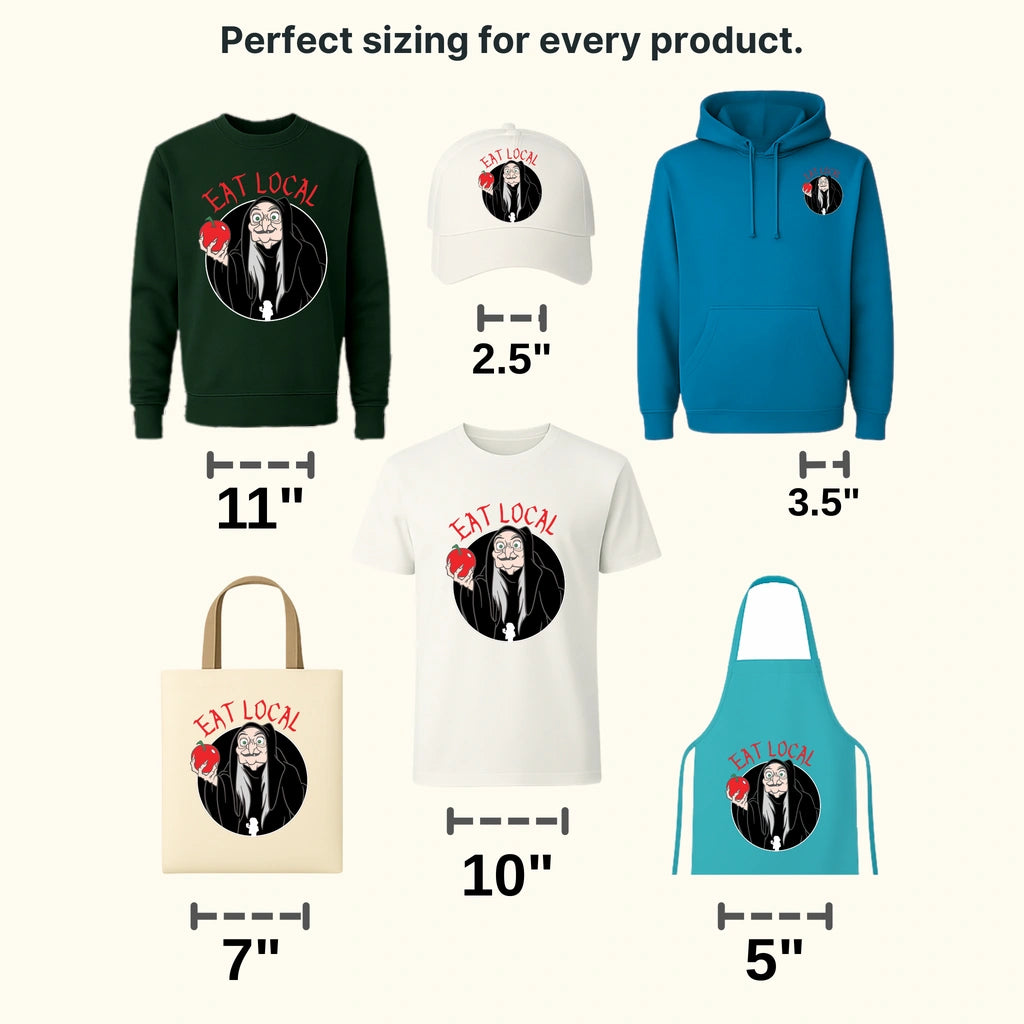 Snow White Witch Eat Local  Design - DTF heat transfer - transferlegend