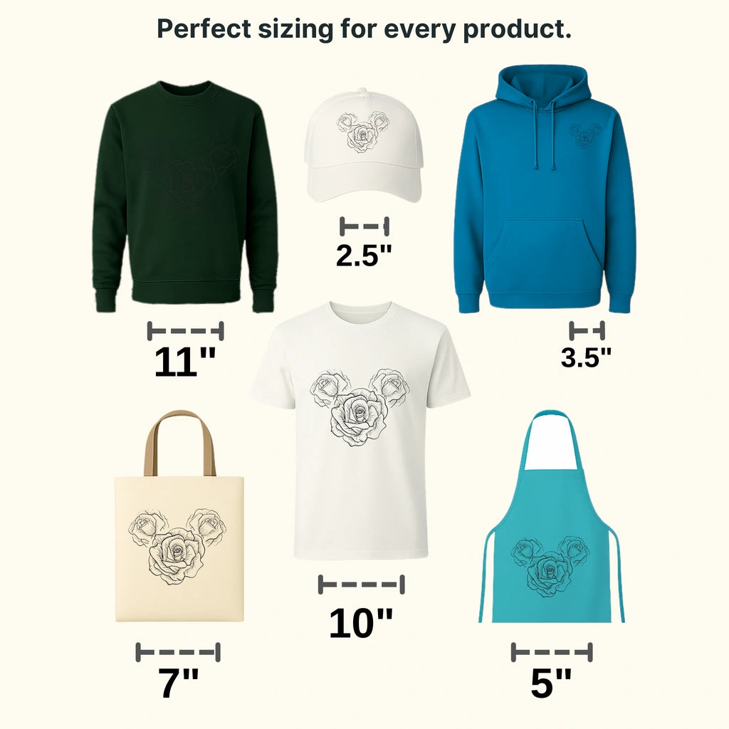 Floral Head Roses Design - DTF heat transfer - transferlegend