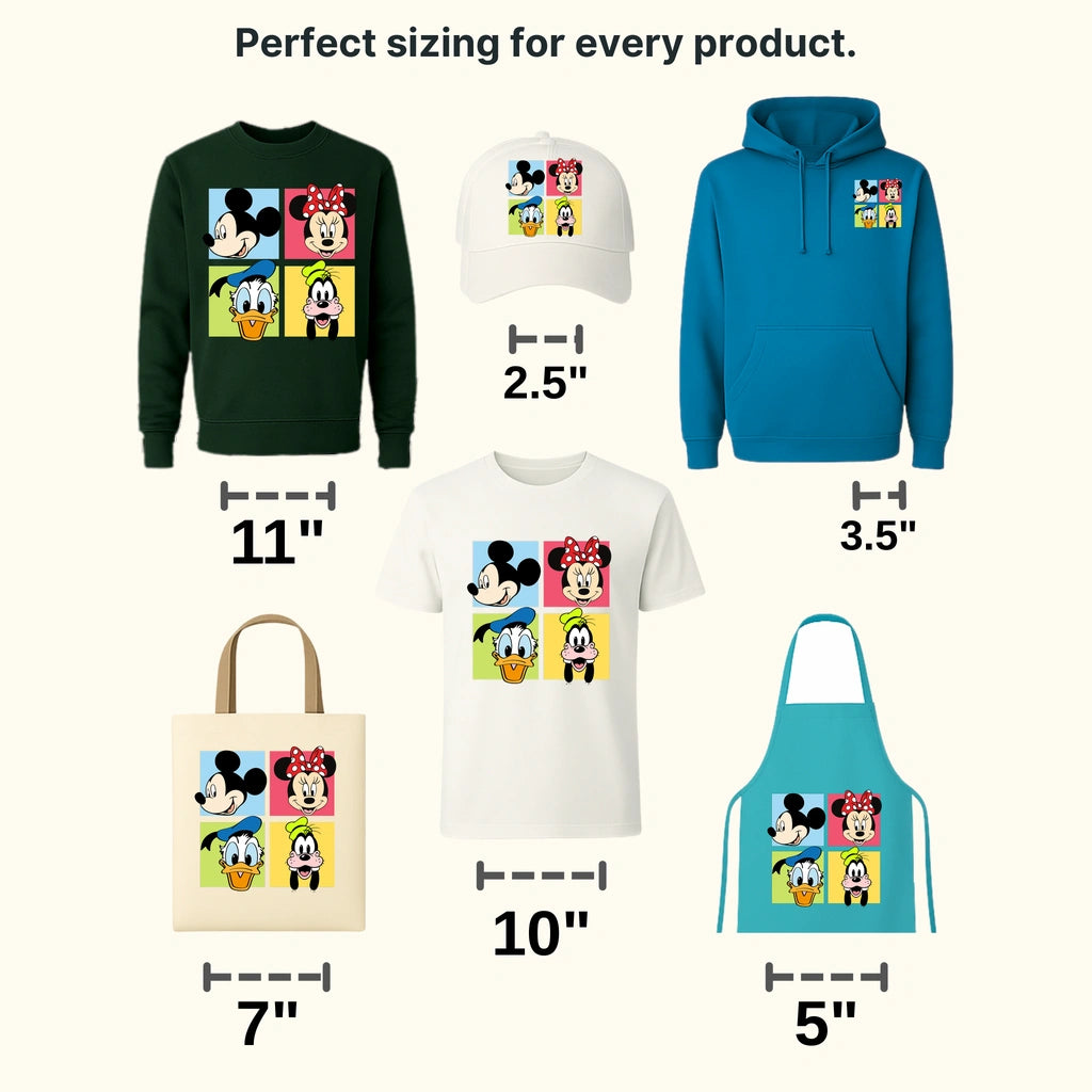Mick And Friends Boxes Design - DTF heat transfer - transferlegend