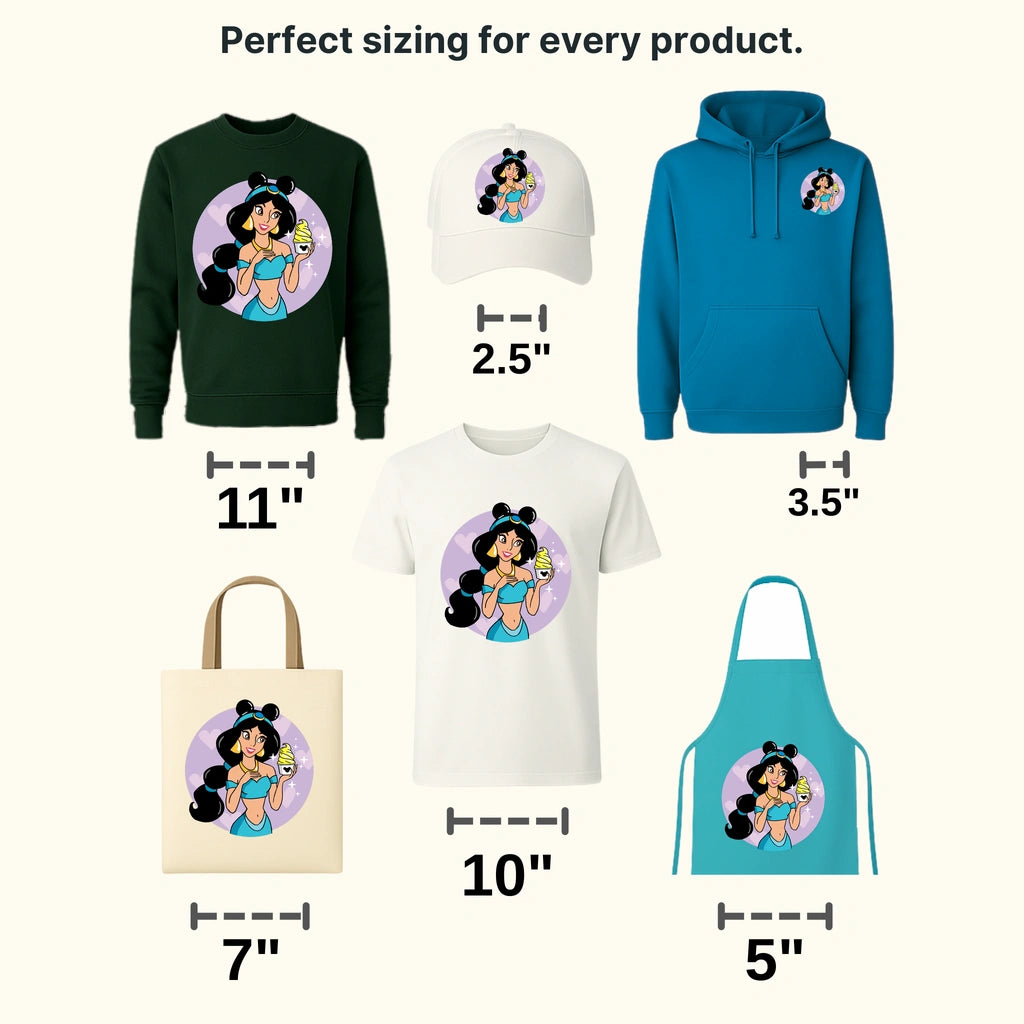 Aladdin Jasmine Cartoon Snacks Ears Design - DTF heat transfer - transferlegend
