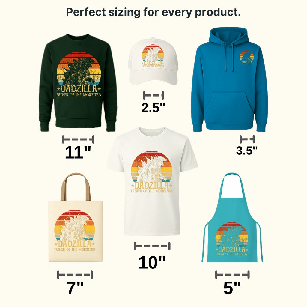 Dadzilla Father Of The Monsters Retro Design - DTF heat transfer - transferlegend