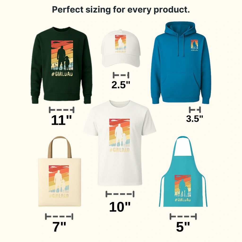 Girl Dad - Father and Daughter Silhouette Design - DTF heat transfer - transferlegend
