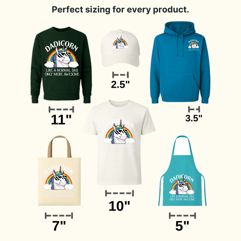 Dadicorn - Like a Normal Dad Only More Awesome Design - DTF heat transfer - transferlegend