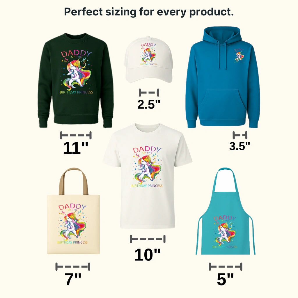 Daddy Of The Birthday Princess Unicorn Design - DTF heat transfer - transferlegend