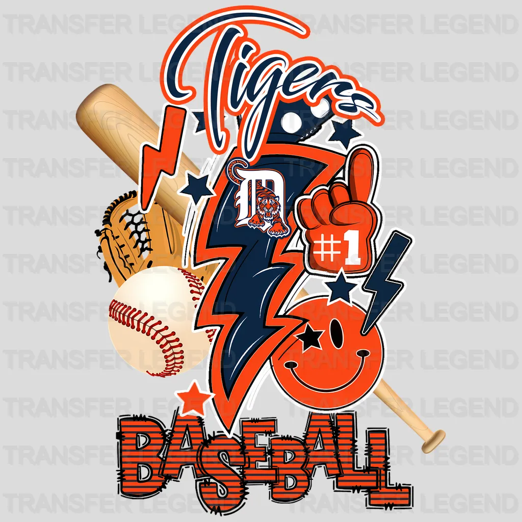 Detroit Tigers MLB Cartoon Bobblehead Player Character - DTF Iron On Transfer