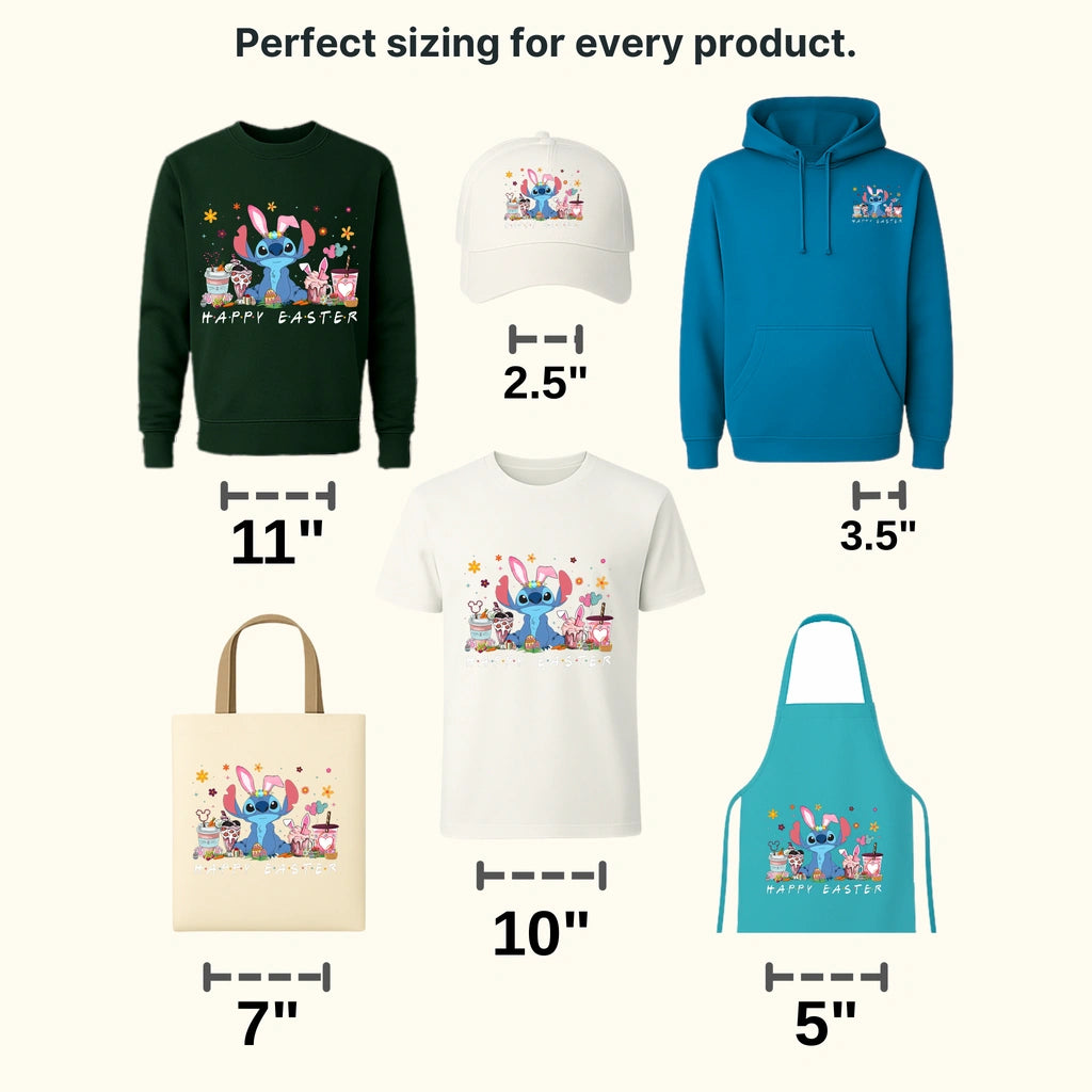 Stitch Coffee Cups Happy Easter Design- DTF heat transfer - transferlegend