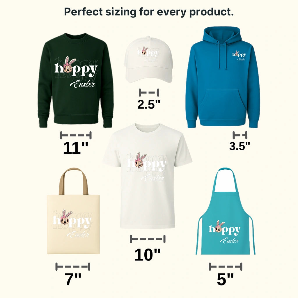 Happy Easter Minnie Bunny Ears Design- DTF heat transfer - transferlegend